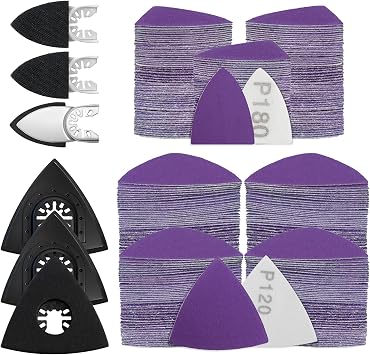 AMZWEI 206PCS Multi Tool Sanding Pad 60/80/120/180/240 Grits for Multi Tool
