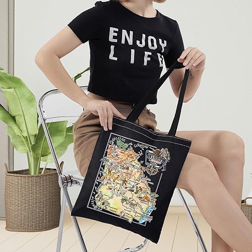 Miniatura 7 de LEVLO Fun State Map Of Georgia Tote Bag Georgia Travel Souvenir Gift 1940's Georgia Cartoon Illustration Shoulder Bag