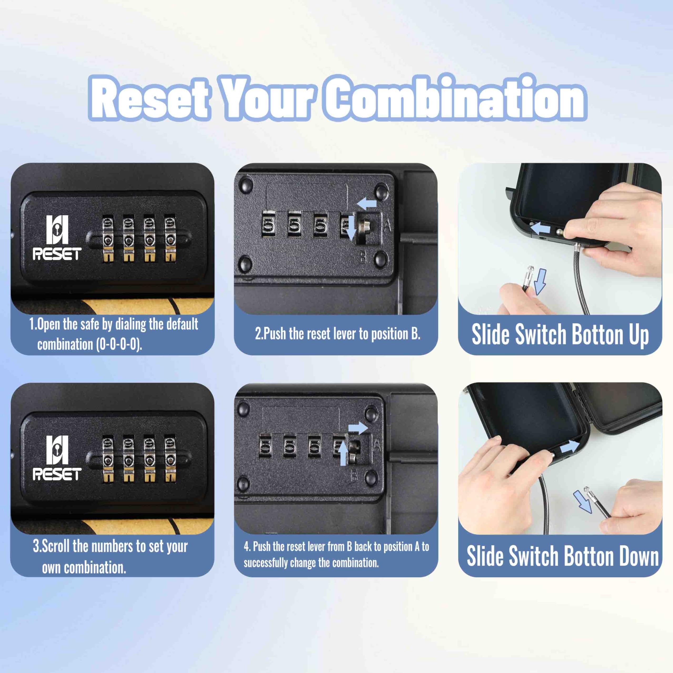 Amazon.com: RESET-G13 Portable Lock Box with 4-Digit Combination