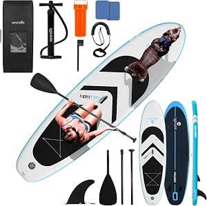 SereneLife XL Inflatable Stand Up Paddle Board - Extra-Wide, Pet & Family-Friendly SUP for Adults, Kids & Pets - Non-Slip Deck, Stable Design, Premium Accessories - 350/440/485 lbs Capacity