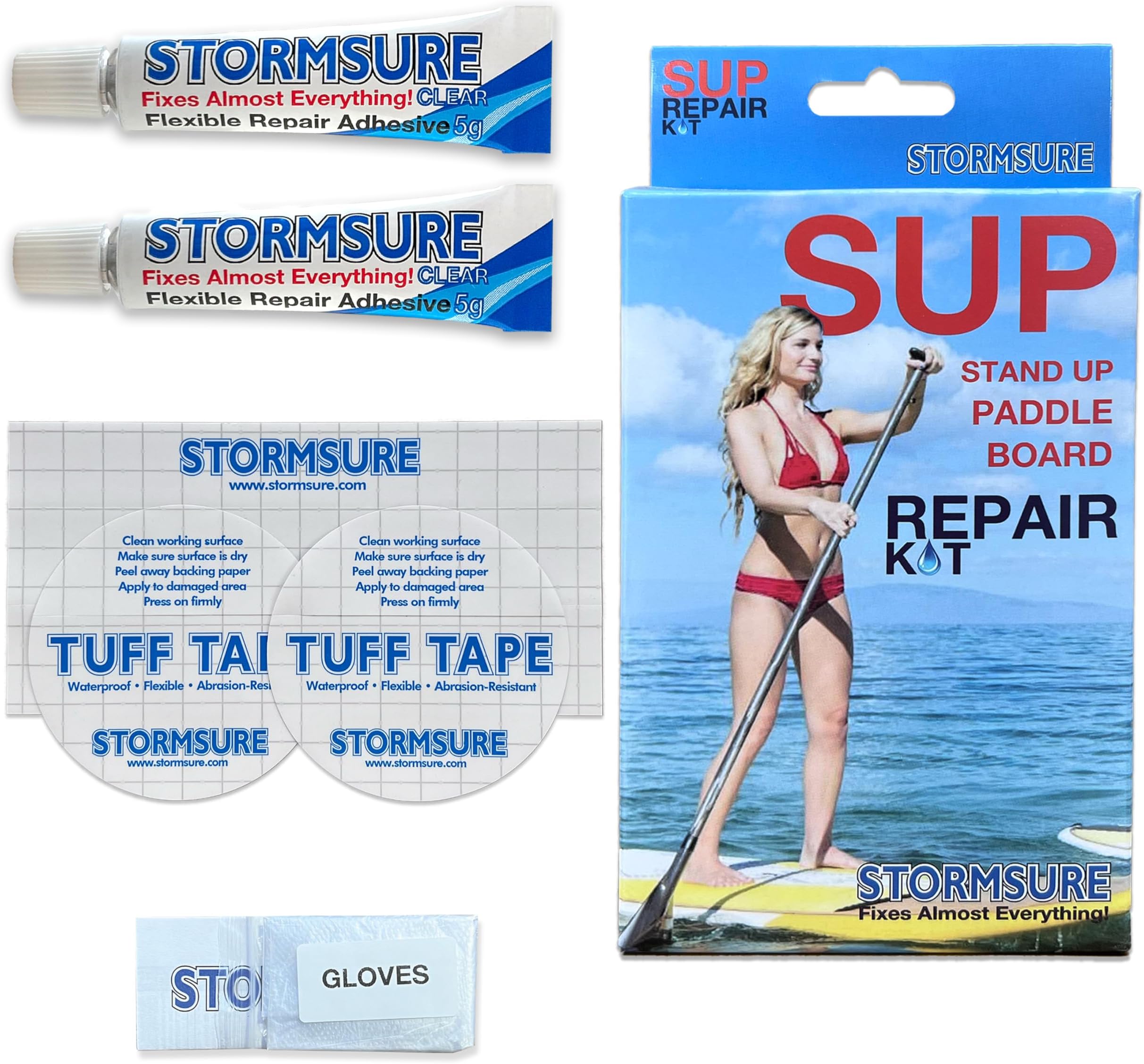 Stormsure SUP - Stand Up Paddleboard Repair Kit. Waterproof, Durable, Flexible and Pressure-Proof Repairs for Paddleboards