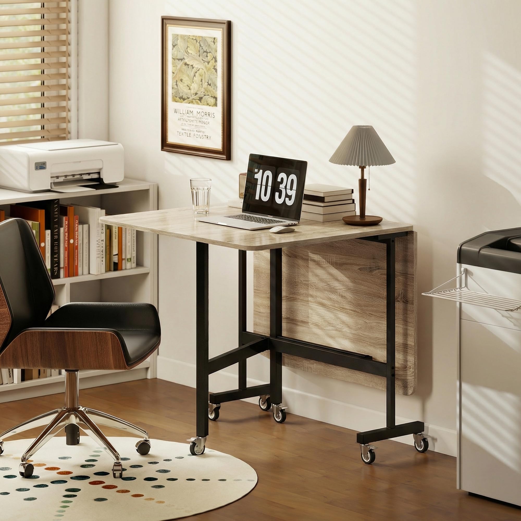 HOMCOM Table Pliante 4-6 pers. 120x80x73 cm chêne+Noir