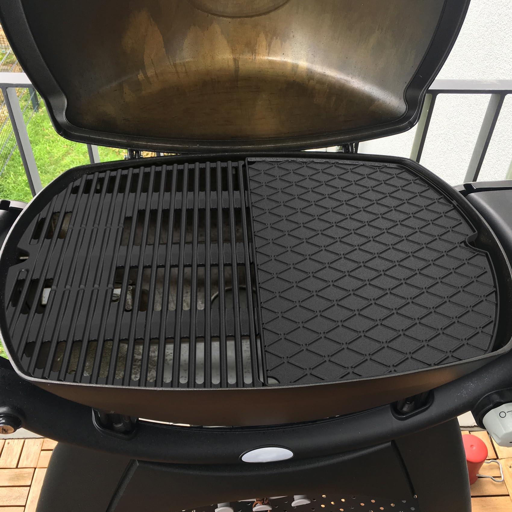 Onlyfire Set di Piastra e Griglia di Cottura in Ghisa per Griglie a Gas Weber Q300 Q320 Q3000 Q3100 Q3200, Ricambio per Weber 6560/7646