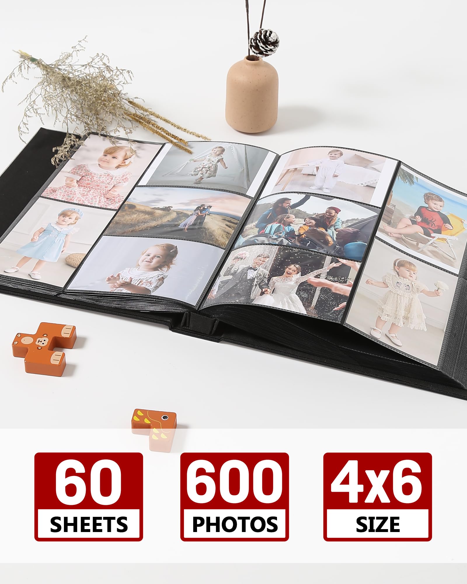 Yuforr Photo Album 6x4 Slip in, 600 Pockets Photos - Image 3
