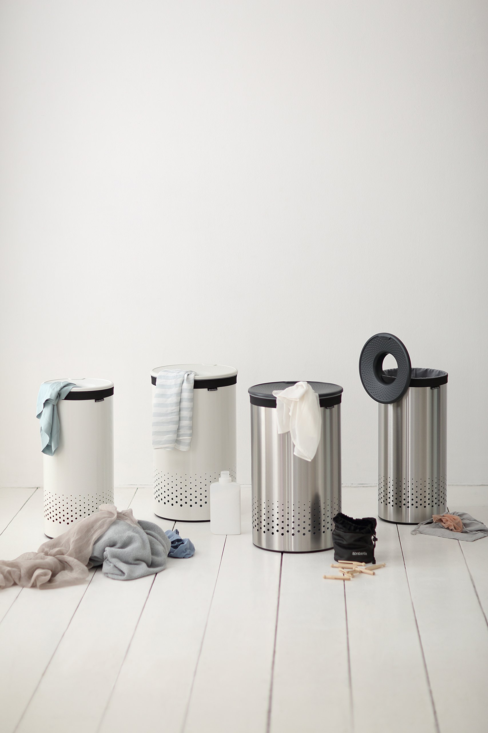 Buy Brabantia Large Laundry Bin with Black Plastic Lid, 60 L Matt