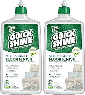Quick Shine Multi-Surface Floor Finish-Polish 27oz-2pk | Safer Choice, No PFAS, pH Neutral Clean Shine Technology | Squirt & Spread | For Wood, Laminate, LVP, LVT, Tile & Stone | Made in USA