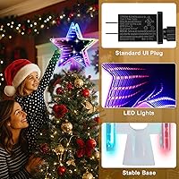 Vista 20 de Decoración para árbol de Navidad iluminada con 6 patrones proyectados, estrella de Navidad con luces giratorias LED integradas, proyector