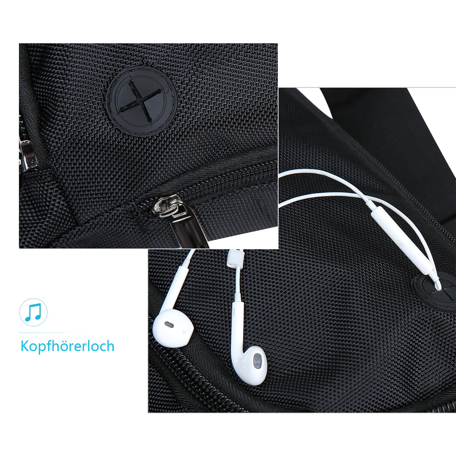 Cangurera deportiva para hombres y mujeres, riñonera para exteriores con 6 bolsillos con cremallera, nailon 1680D, gran capacidad con cinturón ajustable para viajes, senderismo, ciclismo,