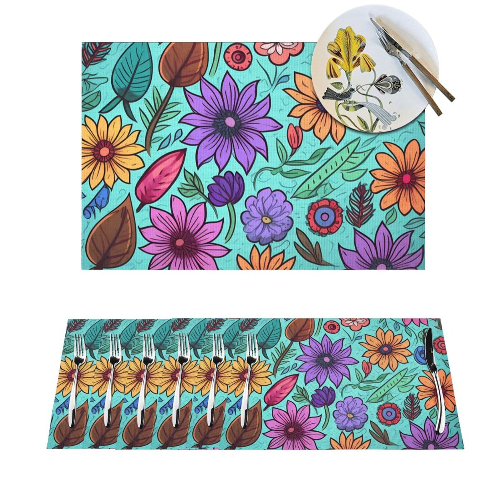 Sets de table en PVC tissé pour repas de famille et décoration de cuisine