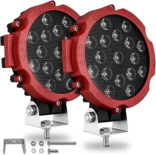 2 Pack 7 inch 51W Round Led Off Road Lights, 6000k White