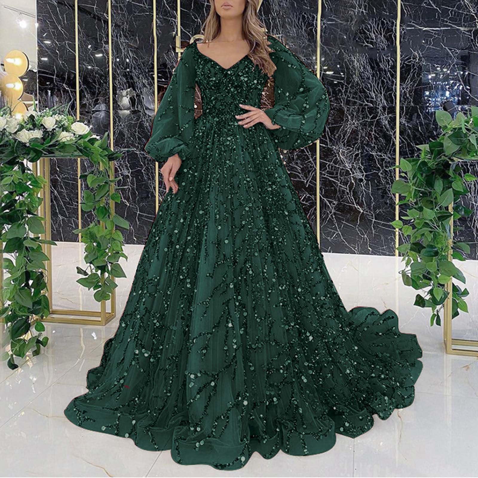Vestidos Elegantes Mujer Vestido Fiesta Ropa Nochevieja Trajes Tallas Grandes Boda De Manga Larga Primavera Invierno Otoño Largos Elegante
