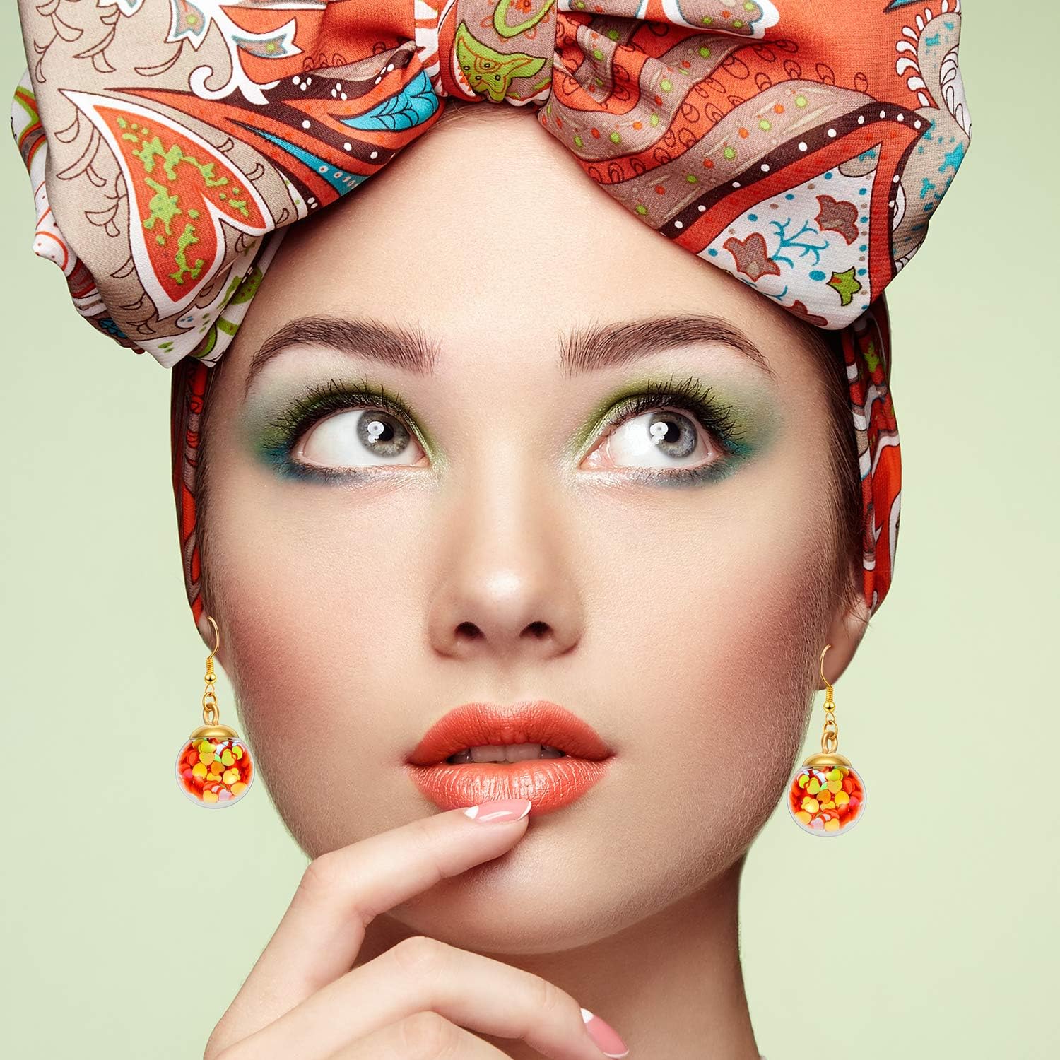 16 mm Colorful Glass Ball Charms Crystal Glass Ball Pendants Jewelry Making Supplies with Shining Stars, Heart-shaped Sequins and Peach Heart Sequins for DIY Necklace Bracelet Crafts (68 Pieces) - Image 6