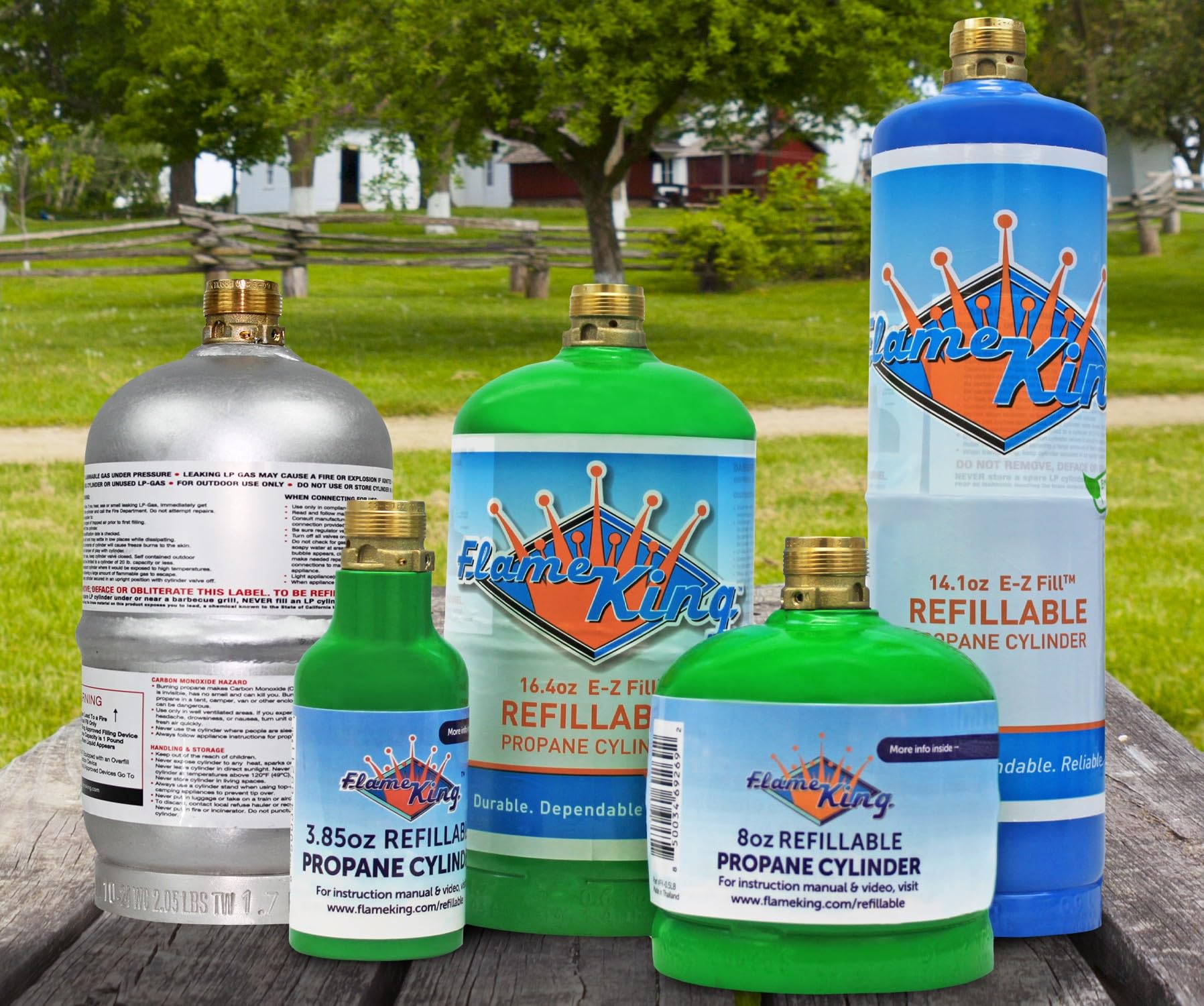 Flame King FLMKNG141LP Leerer Propan-Schweißzylindertank, wiederverwendbar und transportierbar, sichere und legale Nachfülloption, 450 ml, Blau