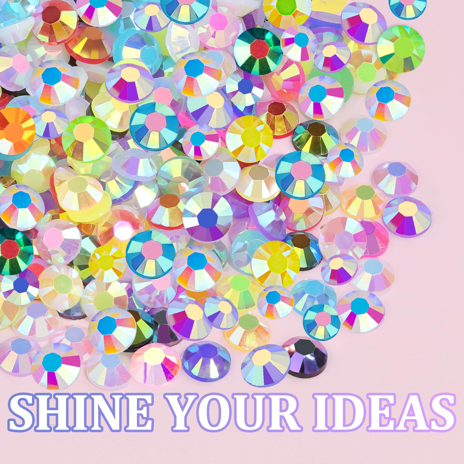 2 Boxes 3mm+4mm Jelly Rhinestones for Bedazzling, 25000Pcs Multicolor Flatback Resin Gems for Crafting, Bedazzler Kit with 2Pcs 10ml B7000 Jewelry Glue for DIY Crafts Book Fabric Decor Nail Art