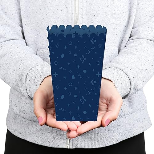 Miniatura 9 de Big Dot of Happiness Juego de 12 cajas de palomitas de maíz con diseño de estrellas de confeti rosa