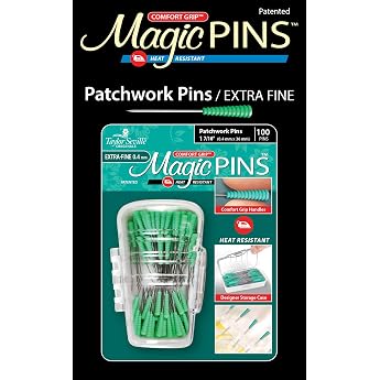 Taylor Seville Originals Comfort Grip Heat Resistant Extra Fine 0.4 x 36 mm Patchwork Magic Pins - Pack of 100