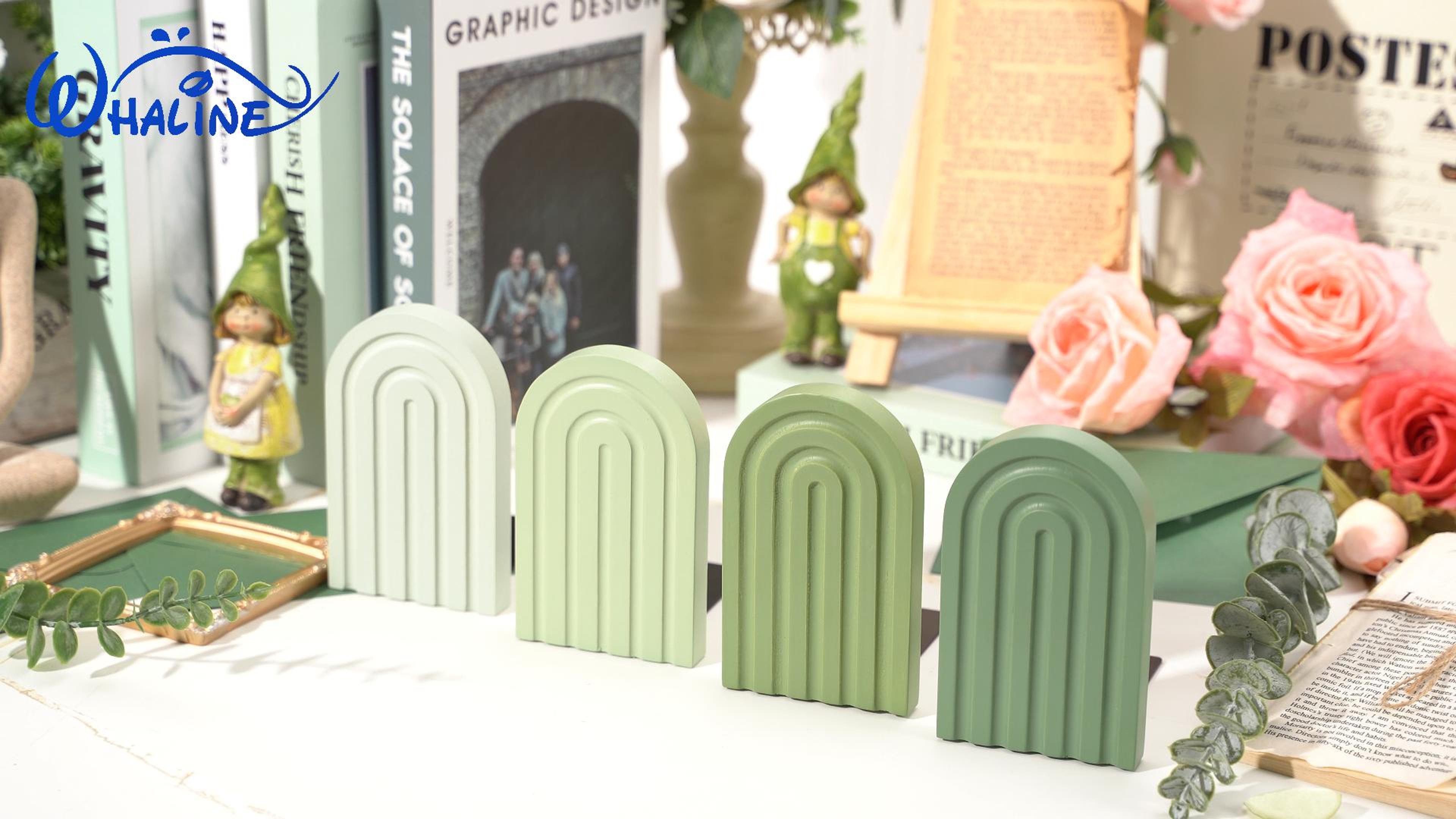Amazon.com: Whaline 4 Pcs Boho Arch Wood Bookends Sage Green