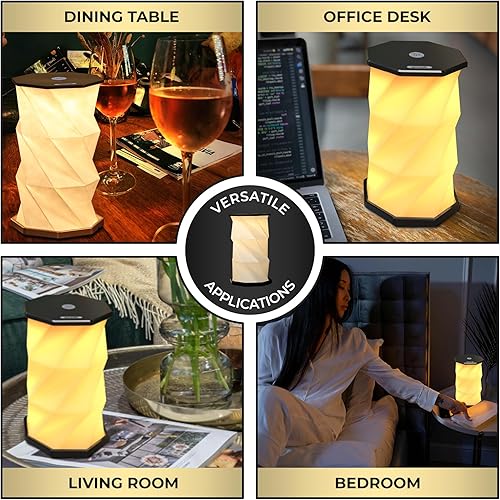 Miniatura 5 de Lámpara de escritorio LED plegable  USB recargable y portátil  Luz de control táctil regulable con altura ajustable de hasta 8.25 pulgadas para