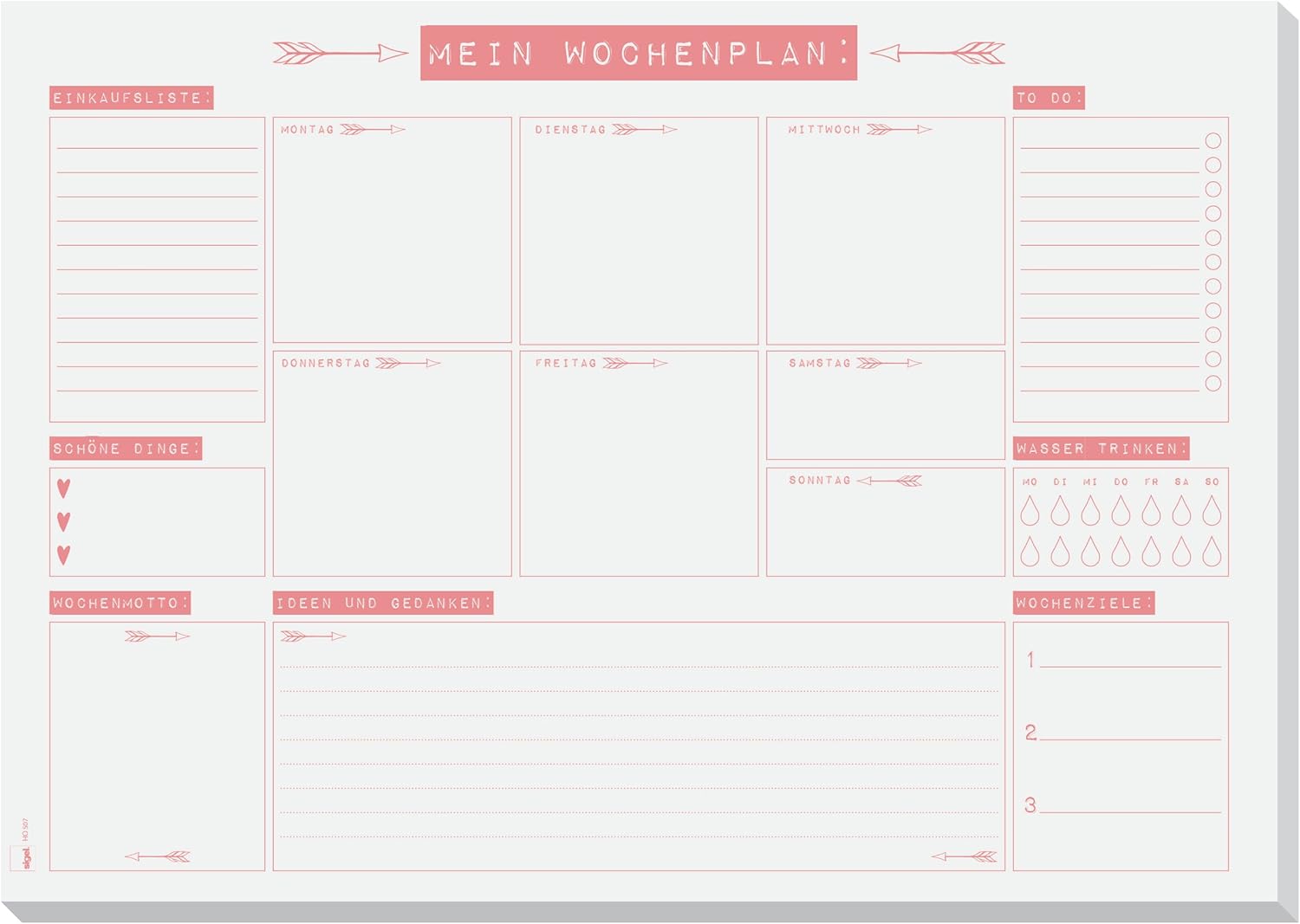 SIGEL HO507 A3 Paper Desk Pad Weekly Planner to Do List Pad 30 Sheets Amazon.co.uk Stationery