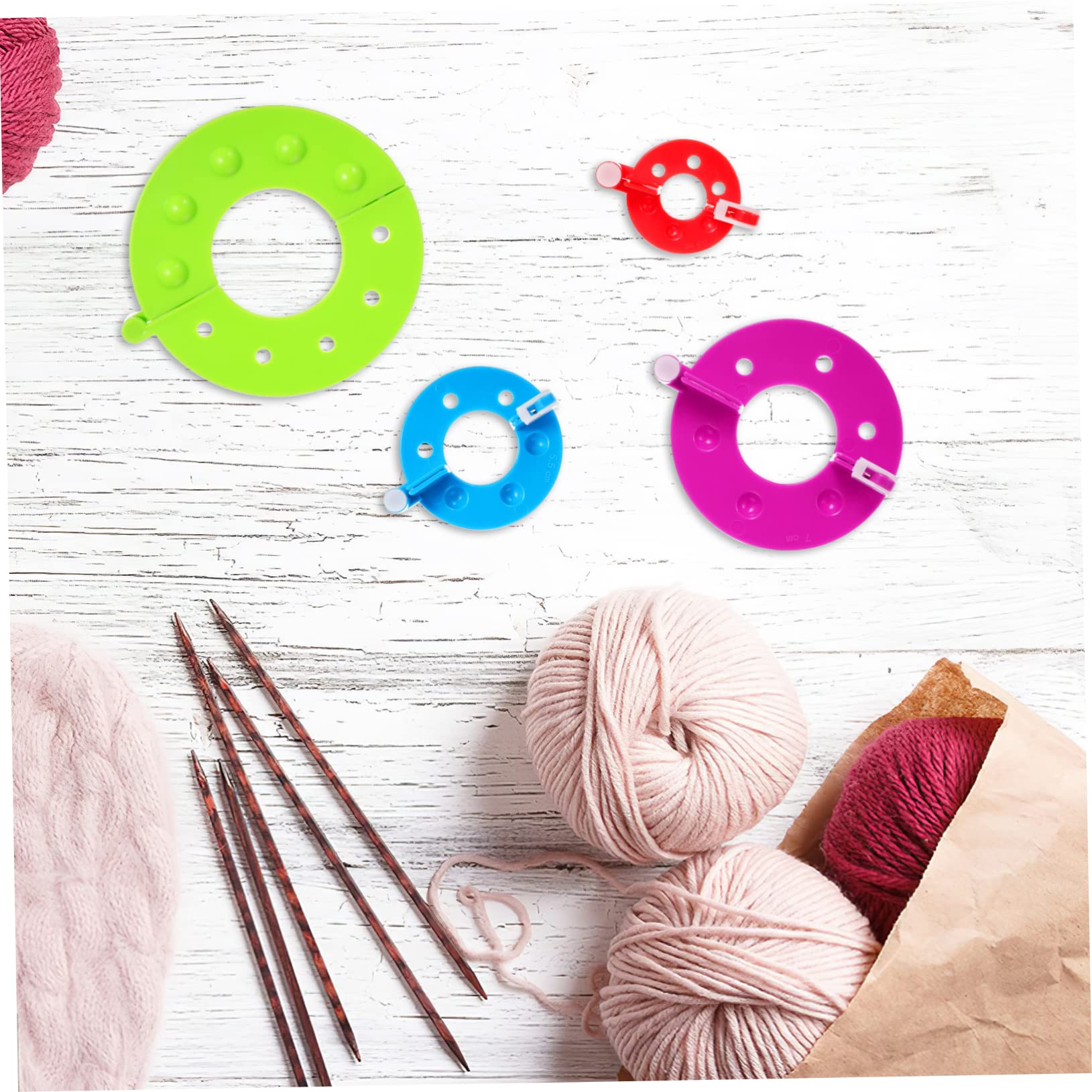 SEWACC Bastellwerkzeug Basteln Ball Stück Ball Maker Flusenwebutensilien Pompon Maker Werkzeug Kleiner Pompon Maker Pompon Maker Für Kinder Webwickler Großer Pompon Maker Flusen Pompon Quasten Aus