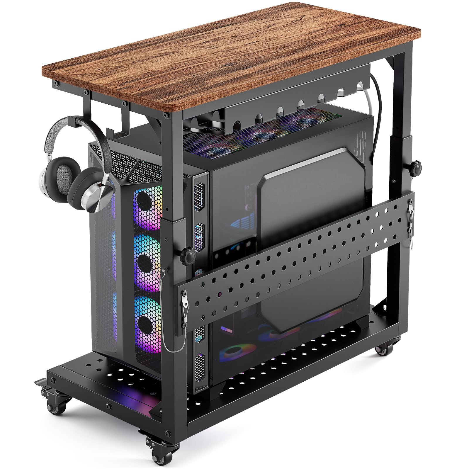 GreenForest Heavy Duty PC Stand, Gaming Computer Tower Cart with Wheels