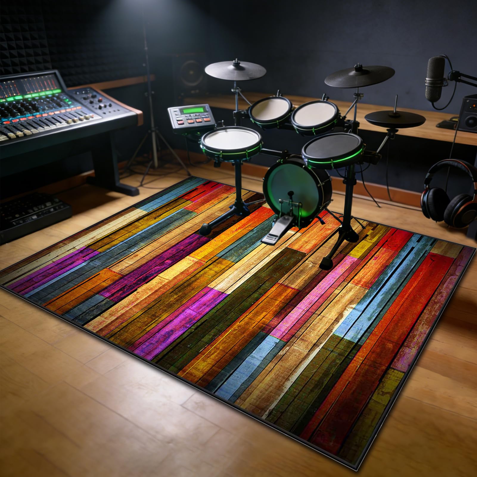 Tappetino Insonorizzato Batteria Drum Tappetino per Batteria e Percussioni Tappeto a Tamburo Tappeto per Batteria Elettrica Tappeto per Batteria Acustica Tappeto Antiscivolo Batteria 230 x 200 cm