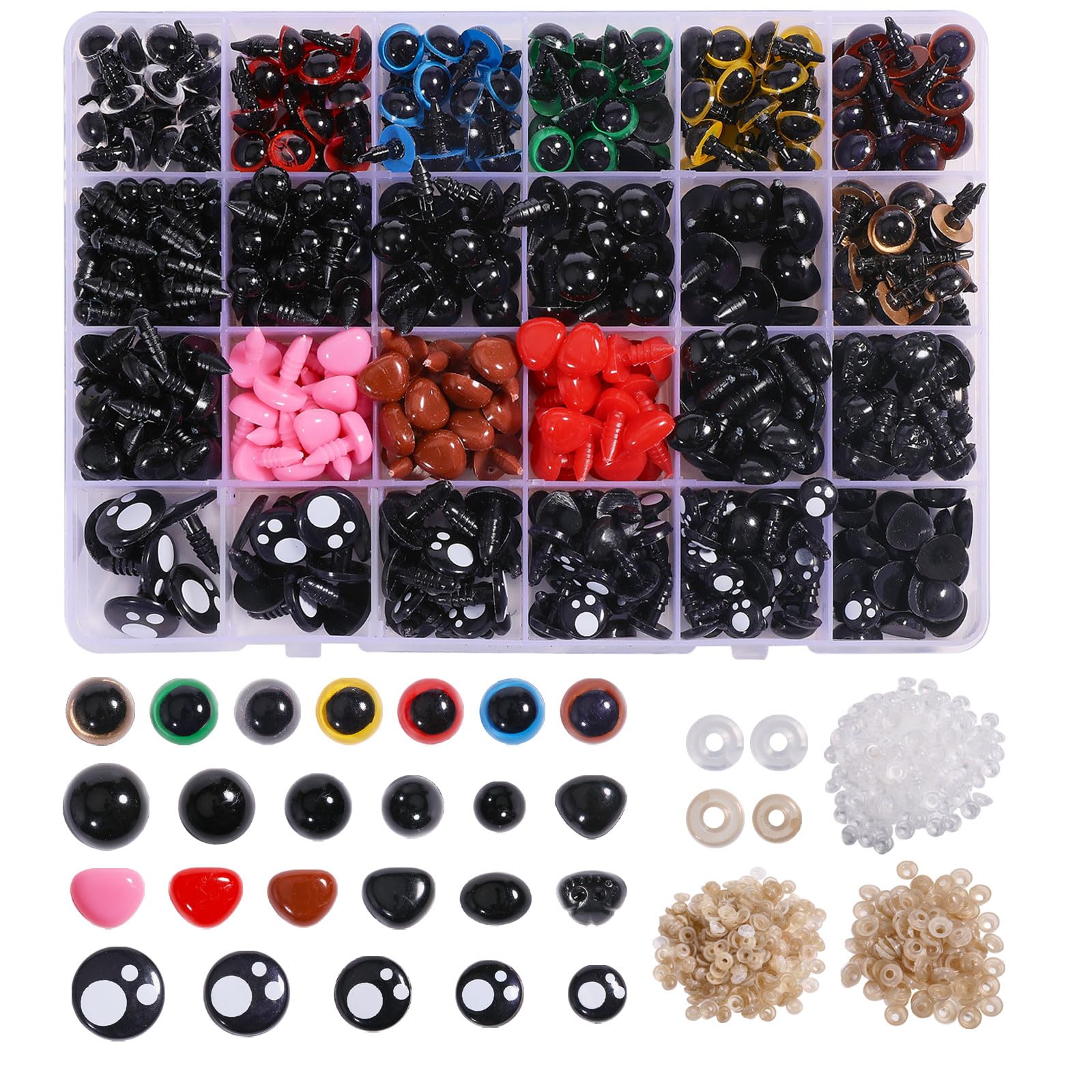 Plastique sécurité artisanat yeux nez CHGCRAFT boîte 24 styles variés