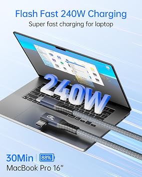 Sertifikalı 240W USB4 Kablosu, Thunderbolt 4 Kablosu, 40 Gbps USB C Veri Kablosu, PD 3.1 140W 240W Şarj Kablosu, MacBook M1 M2 için 8K60Hz 4K144Hz HDR Video USB C Kablosu, Mac mini, SSD, Yerleştirme
