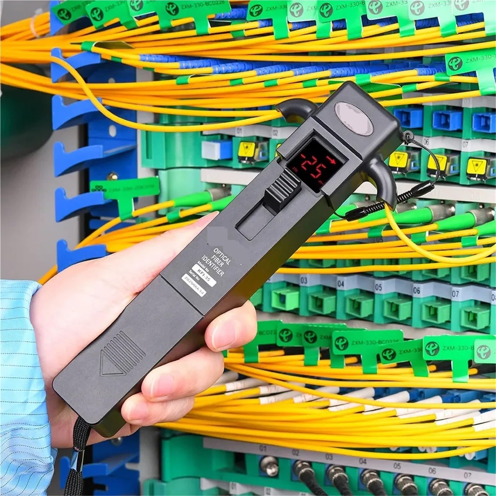 Identyfikator światłowodu KFI-35 Live Fiber Identyfikator światłowodu stosowany do gołych światłowodów 0,25/0,9/2,0/3,0
