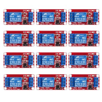 DIANN 12pcs DC 12V Relay Module 1 Channel Relay Board with Optocoupler Support High / Low Level Trigger