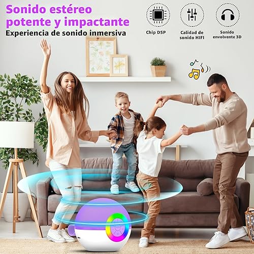 Miniatura 2 de goopow Mini máquina de karaoke con altavoz para niños y adultos, micrófono Bluetooth portátil con juguetes de canciones y luz LED, el mejor regalo