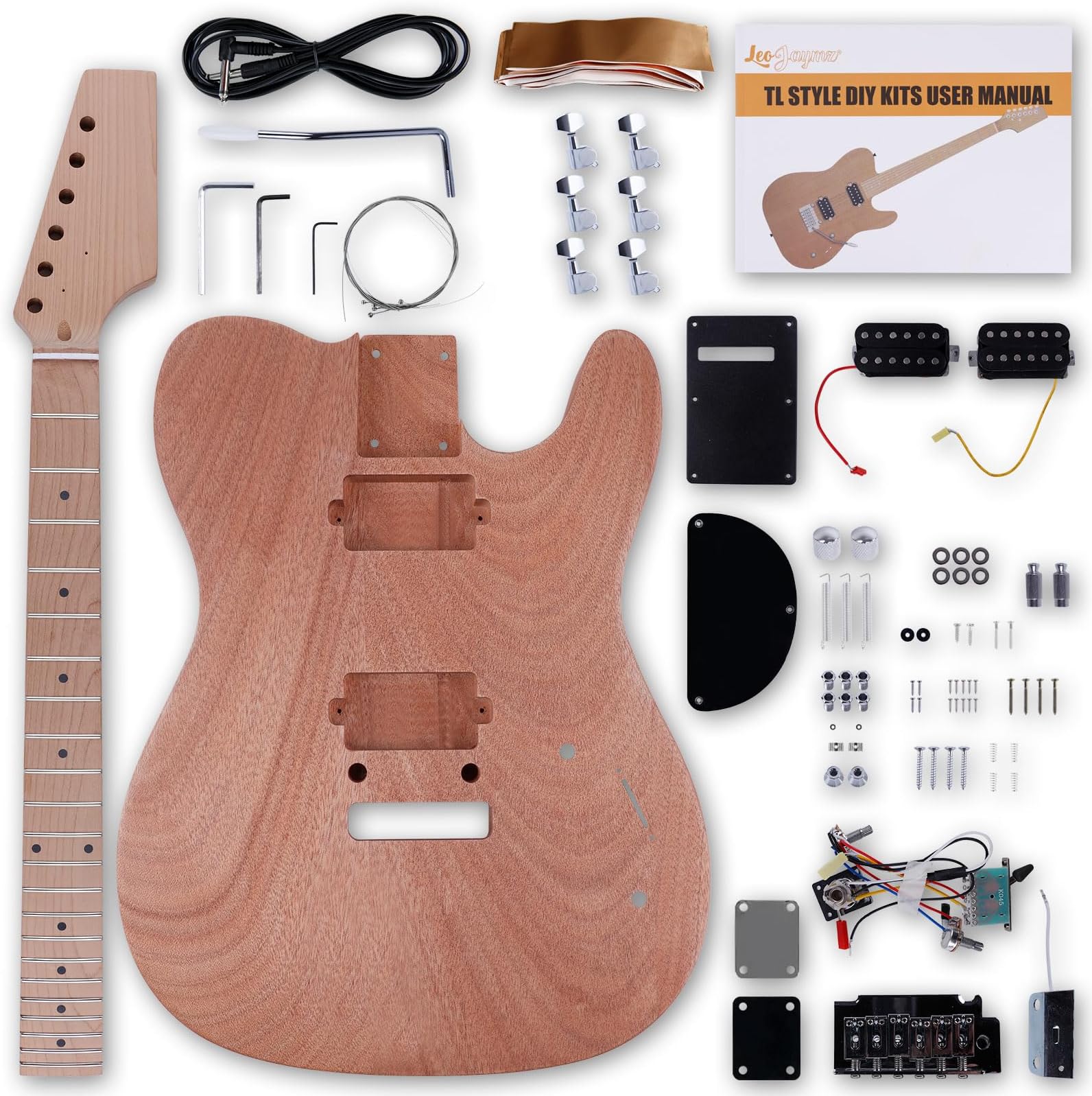 BexGears DIY Electric Guitar Kits, okoume Body maple neck