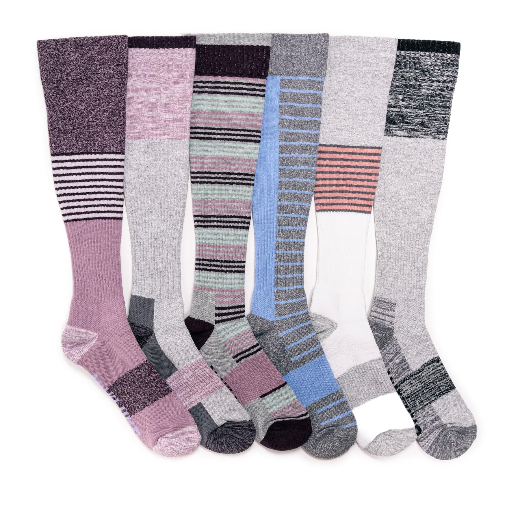 MUK LUKS Womens Cotton Compression Knee-High Socks
