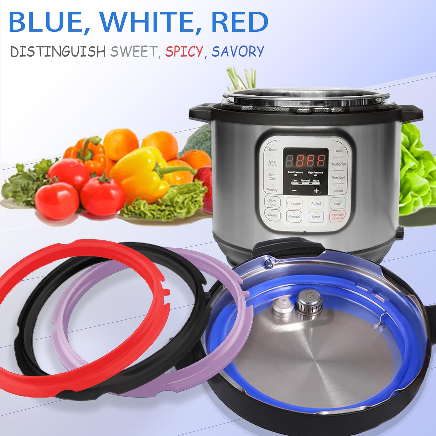 4 Pack 3 Qt Sealing Ring for Instant pot Replacement Silicone Gasket Seal Rings with 4 Colors with 4 Float Valve Seal Gasket, Fits Mini 3, Duo/Plus 3, Ultra 3, Lux 3, Nova 3 Quart