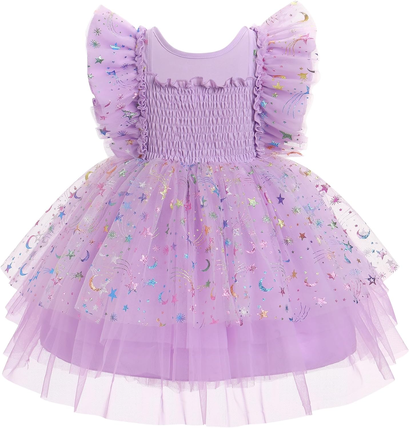 IMEKIS Toddler Girl Birthday Dress Sparkly Strawberry Tulle Party Ruffle Sleeve Dresses Cake Smash Photo Shoot 1-8T - Image 3