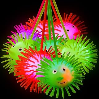 24 Pcs LED Puffer Balls Squishy Stress Relief Glowing Balls Light up Balls Multi Color Flashing Puffer Ball for Boys Girls Adults Goodie Bag Fillers Stocking Stuffers Party Favors Sensory Supplies