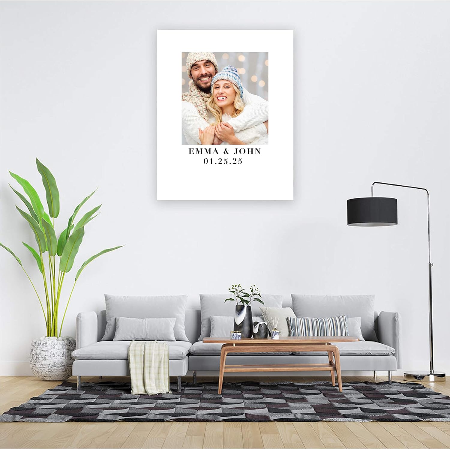 Andaz Press Custom Photo Large Wedding Canvas Guestbook Alternative, 16 x 20 Inches, Custom Couples Photo, Vertical, Personalized Sign Our Canvas, Welcome Sign for Modern Wedding Theme