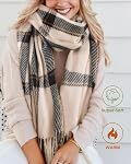 Winter Autumn Scarf for Women with Fringe Long Tartan Plaid Scarves