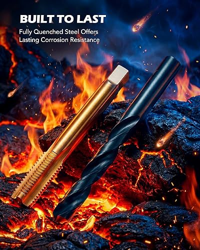 Miniatura 11 de Orion Motor Tech Kit de reparación de roscas helicoidales, herramienta de reparación de rosca M10x1.25 con broca HSS e insertos de 15 roscas, kit