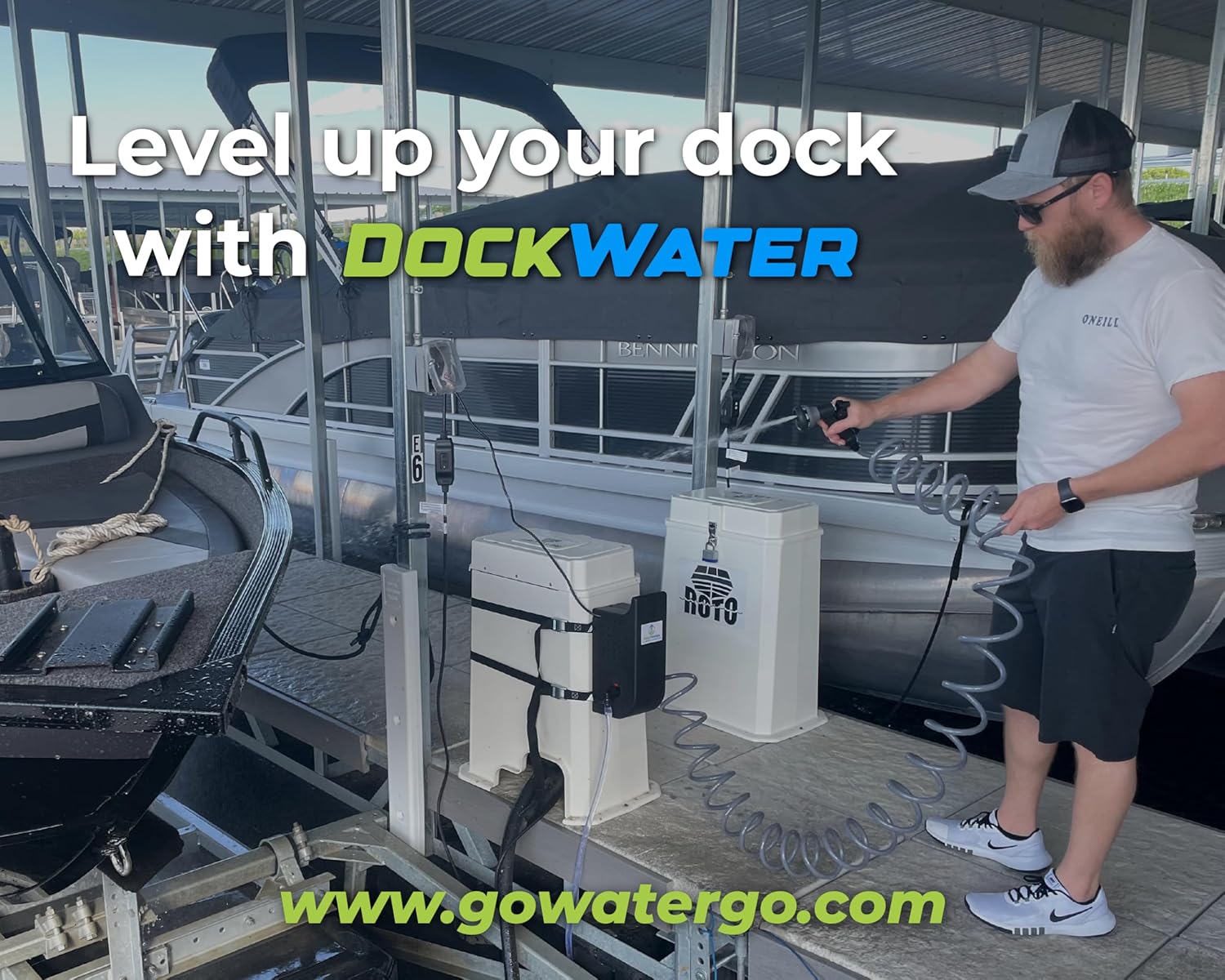Plug and Play Washdown Station, Boat Washdown System, Dock-Mounted