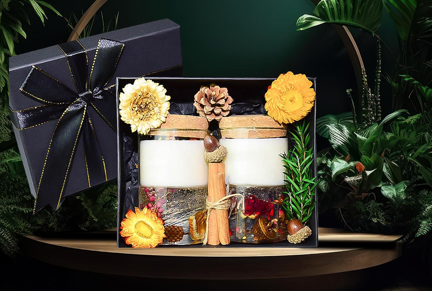 Crystal Candle Gift Set, Organic Natural Flowers in Yelly, Aromatherapy, Healing Gemstones, Botanical Scented Fragrance, Manifestation, Intention, Gel Candle, Christmas, Mother’s Day, Gift for Woman - Image 3