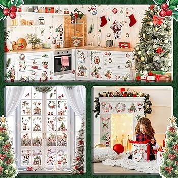 OLYCRAFT 3pcs/Set Christmas Day Rub On Transfers For Crafts And Furniture 15x30cm Cchristmas Tree Gifts Furniture Transfer Stickers Bow Elk Wall Decal For Wood Furniture Scrapbooking Home Decorations
