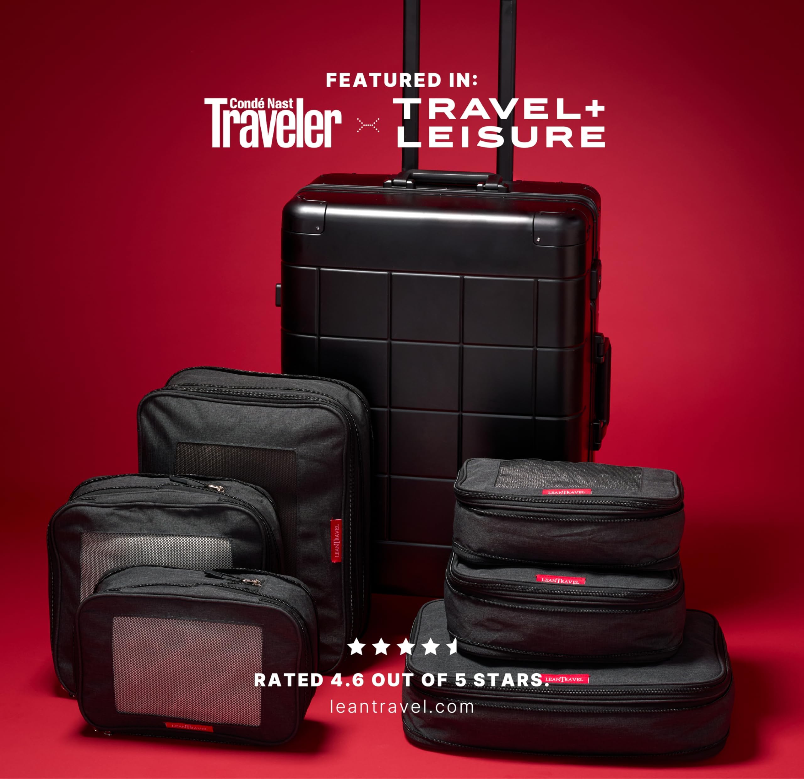 LeanTravel - Secchi di imballaggio a compressione per organizzatori da viaggio con doppia cerniera