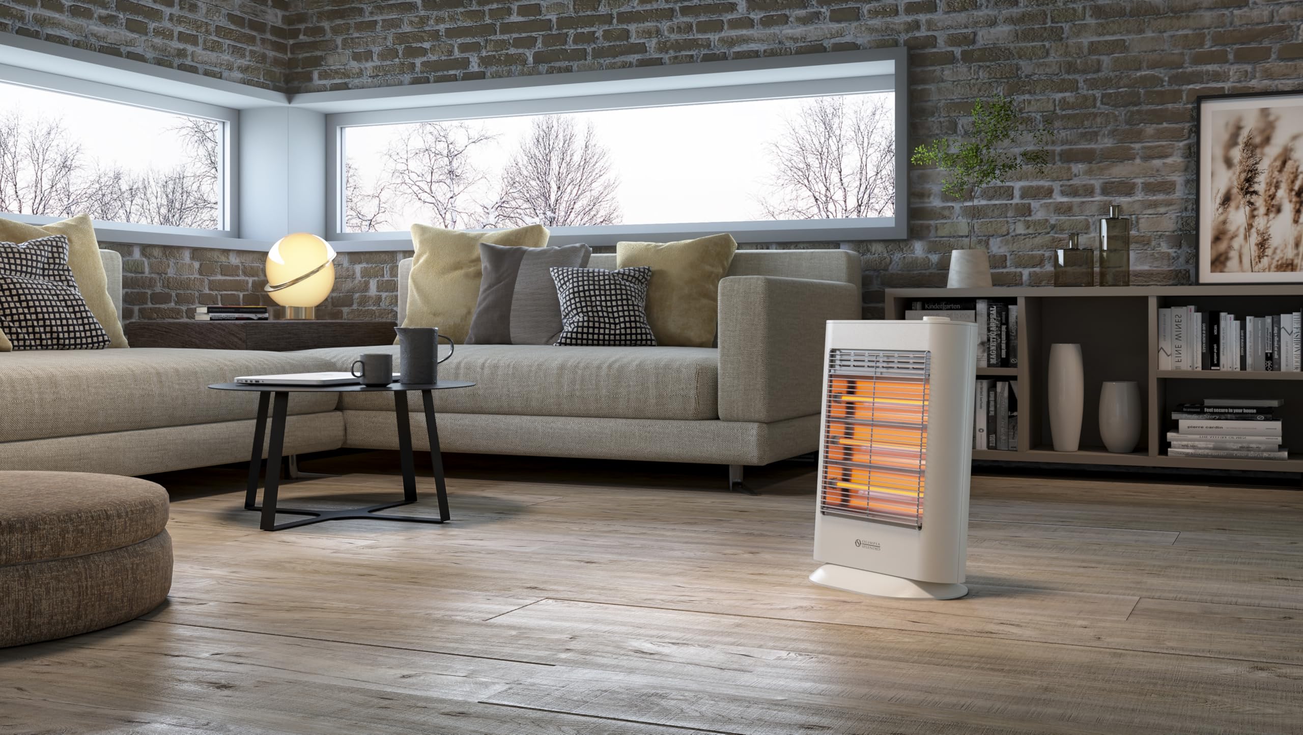 Olimpia Splendid - 99227 Stufetta a infrarossi - Quarzia Humi, con lampade al quarzo, Potenza 1200W, con leggera umidificazione per evitare di seccare l'aria
