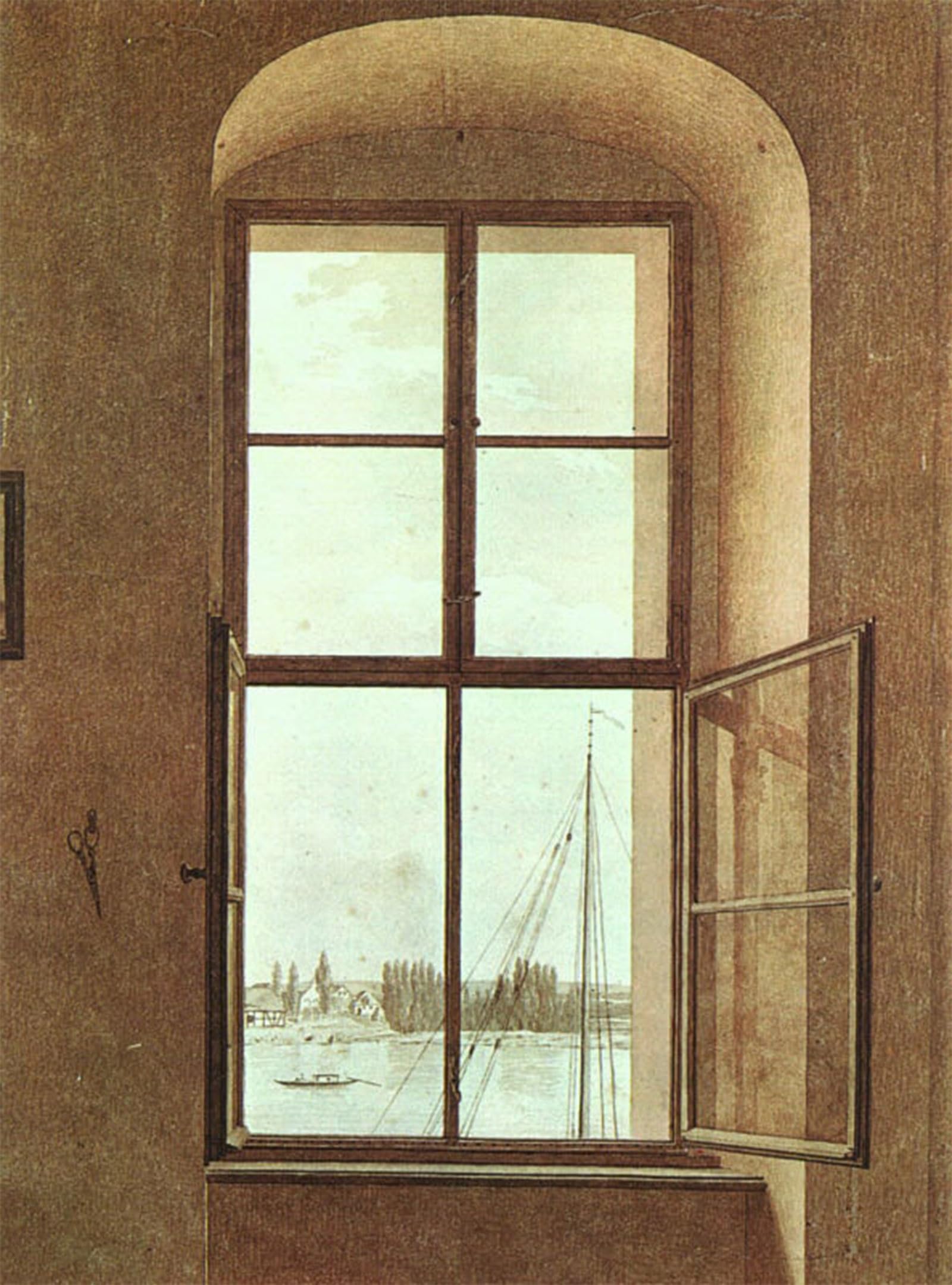 ARTXLXXBN Famous Prints Artwork Pictures Poster Painting Art View From the Painter's Studio by Caspar David Friedrich Artwork Landscape Pictures for Home Decor 60x90cm