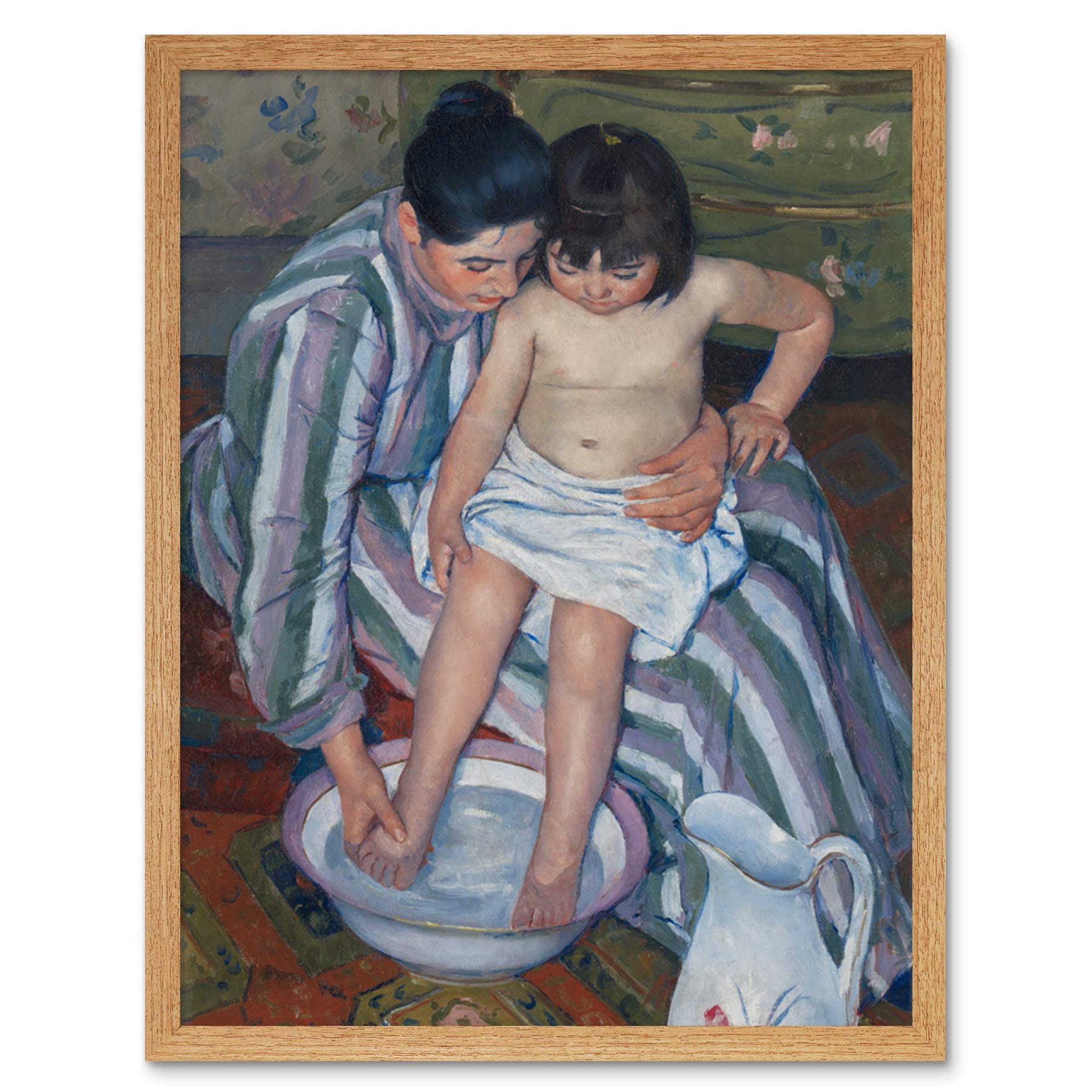 Mary Cassatt The Childs Bath Art Print Framed Poster Wall Decor 12x16 inch