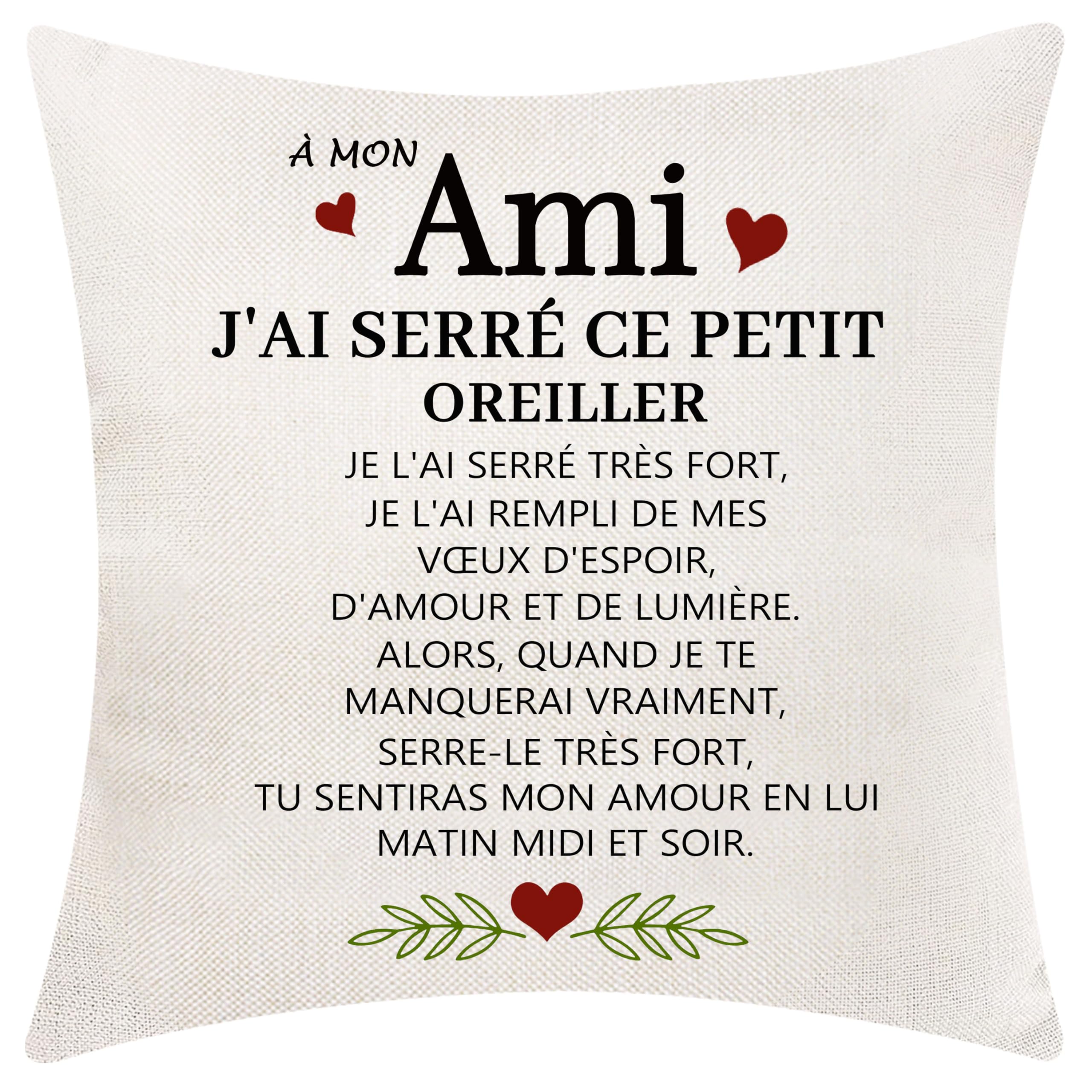 Taie D'oreiller Et Housse De Coussin – Cadeau De Meilleure Amie Pour Femmes Et Filles – Rappel Inspirant Pour Anniversaire, Noël Et Remise De Diplôme ( Ami-8