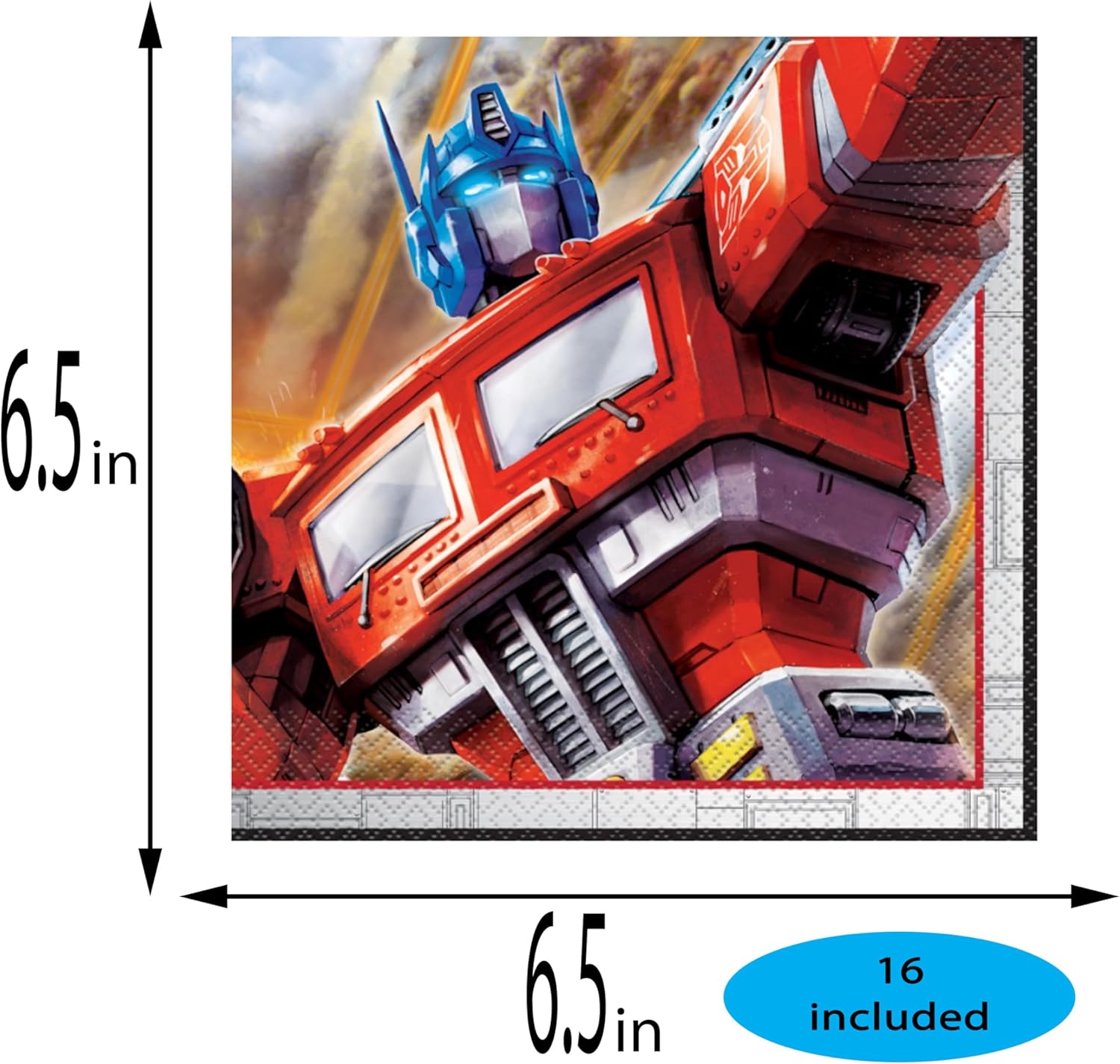Transformers Party Supplies Pack for 16 Guests – Includes 9" Plates, Napkins, Cups, Table Cover & Birthday Candles – Official Transformers Birthday Decorations Set for Kids - Image 3