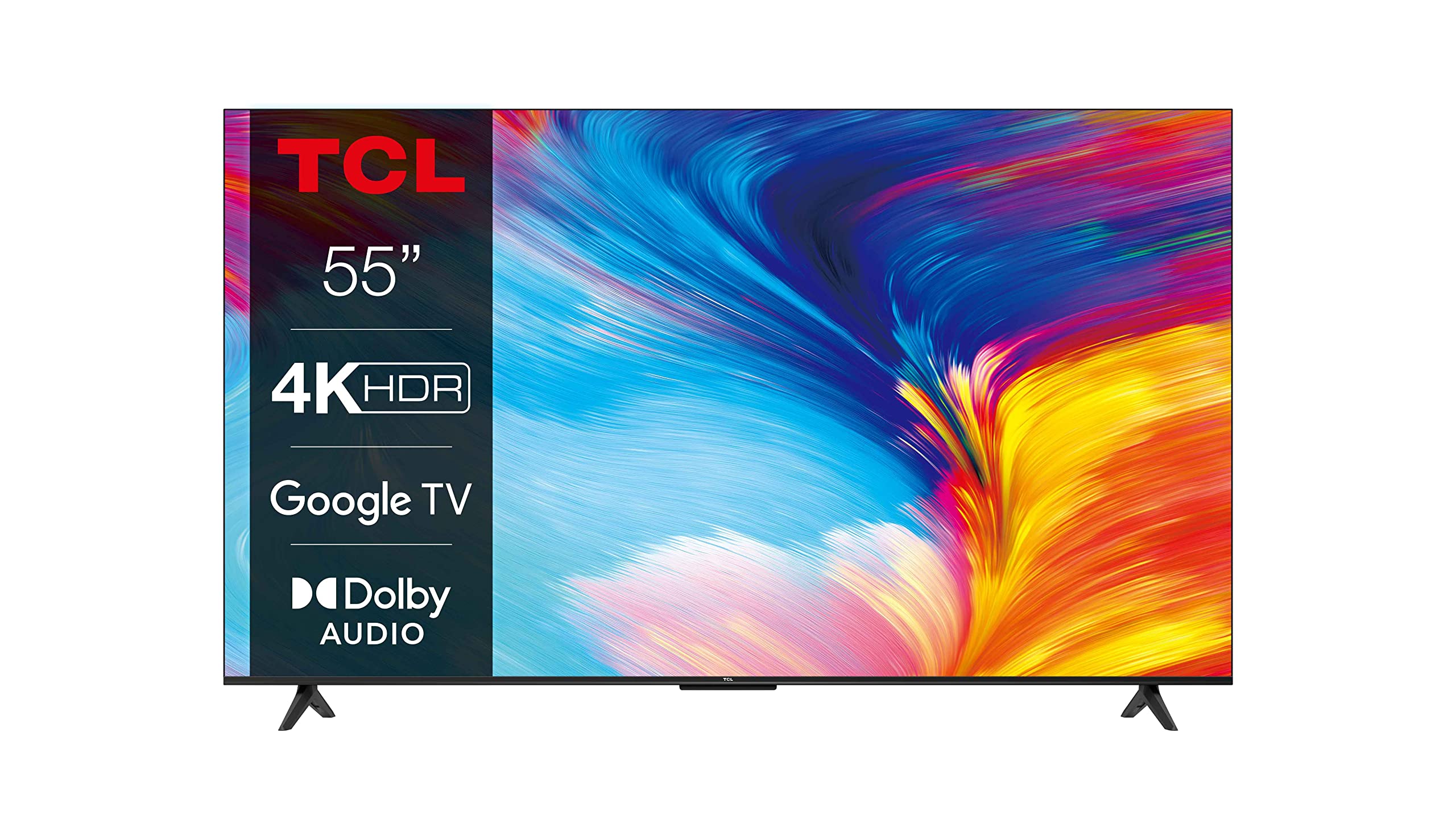 TCL 55P639 TV 55”, 4K HDR, Ultra HD, Google TV con design senza bordi (HDR 10, Game Master, Dolby Audio, compatibile con Assistente Google e Alexa) Modello 2022 55''