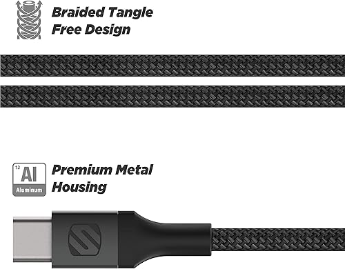 Miniatura 2 de Scosche CPD20Ci4B4 Powervolt 20W USB Tipo-C PD 3.0 Cargador de coche negro con certificado MFi USB-C a Lightning carga y sincronización trenzado